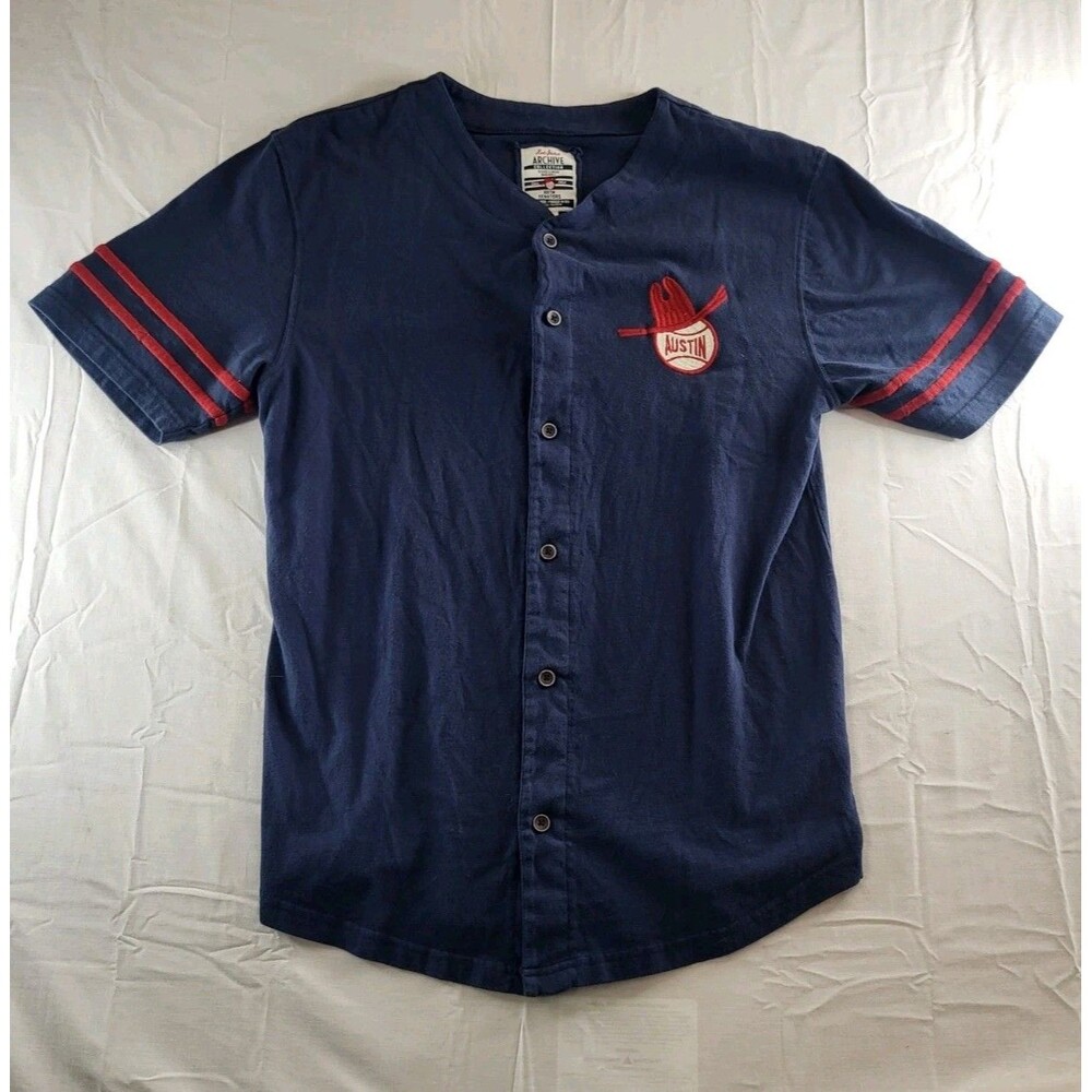 Red Jacket Archive Collection Jersey Men's Medium Blue Baseball Austin Senators